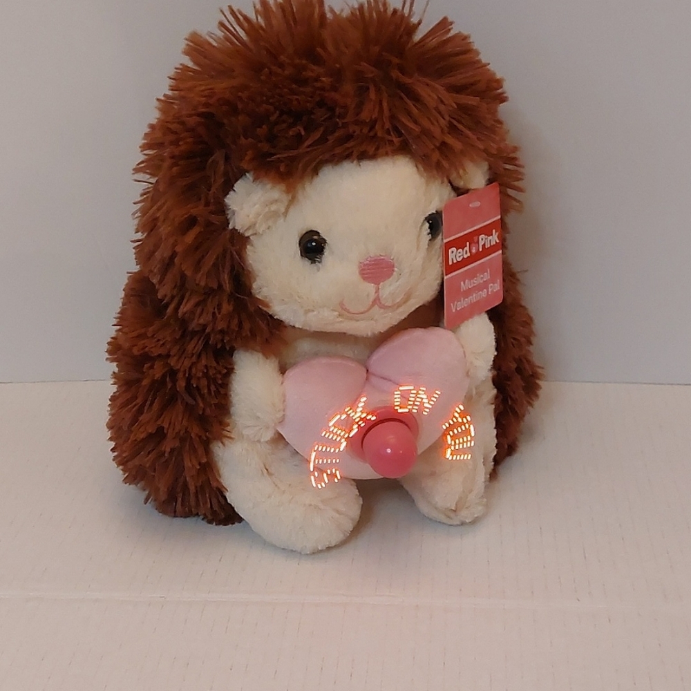 Valentine GOFFA Hedgehog Musical Plush Stuff Animal Rock Sing